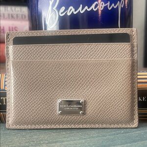 Dolce & Gabbana Textured Beige Card Holder
